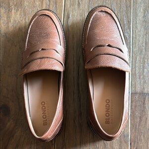 Blondo Brown Leather Slip-On Loafers